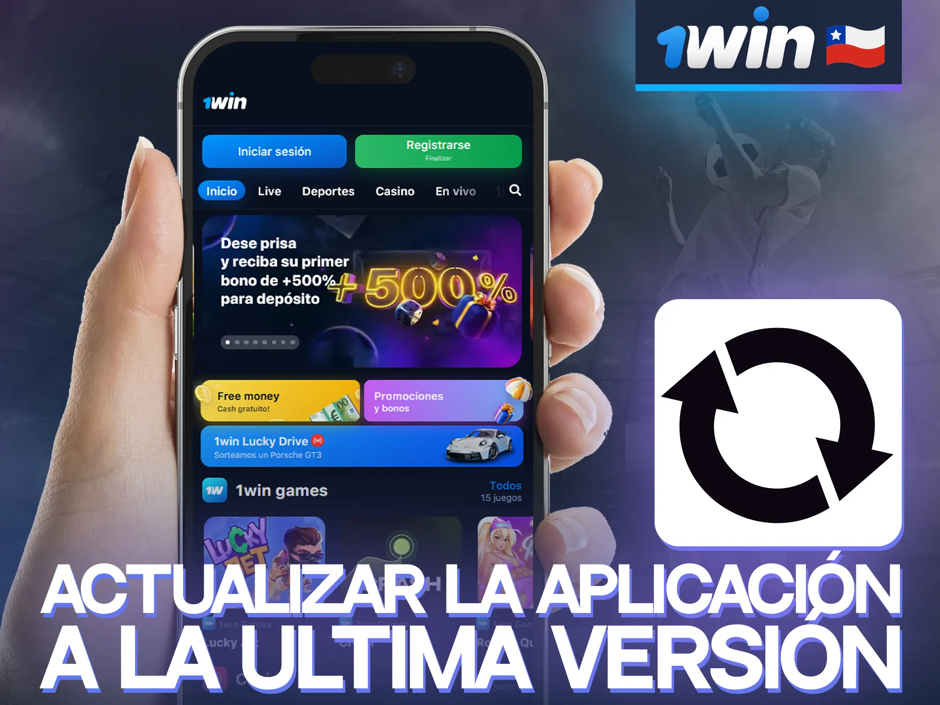 Mantén tu aplicación 1win actualizada para obtener nuevas funciones.